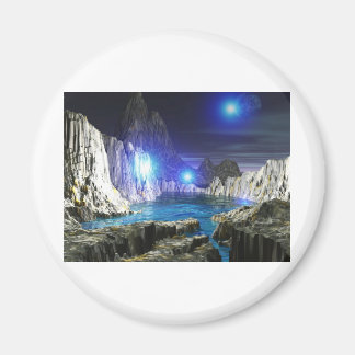 3d art blue moon magnet