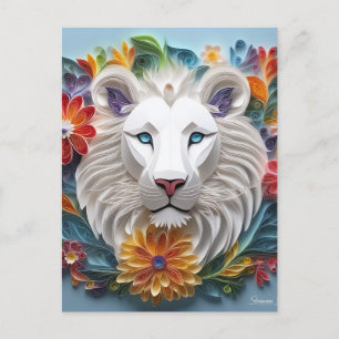 3D Art, Ethereal lion head fantasy concept art is  Holiday Postcard