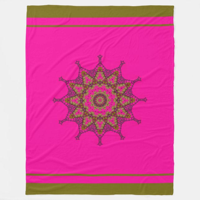 3D Art Mandala Fleece Blanket, Large Blanket (Front)