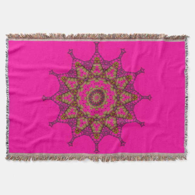 3D Art Mandala Throw Blanket (Front)