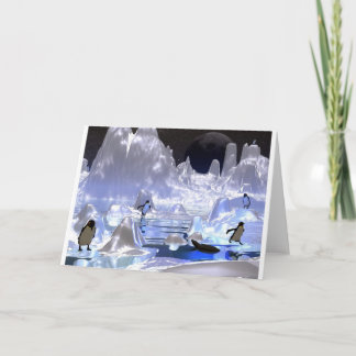 3d art penguin holiday card