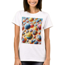 3D Ball Designed Women's Basic T-Shirt