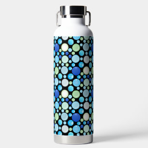 3D Balls Pattern.01.b Black BG Water Bottle