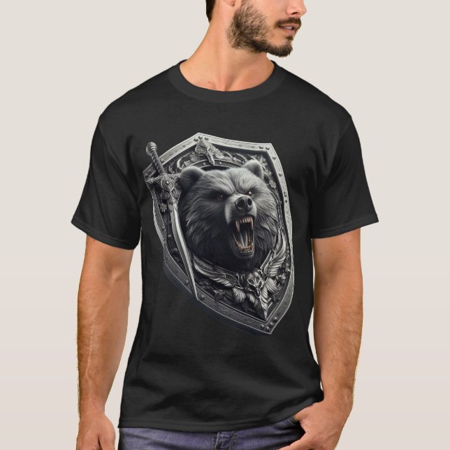 3d Bear Shield  T-Shirt (Front)