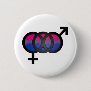 3D Bisexual Symbol 6 Cm Round Badge