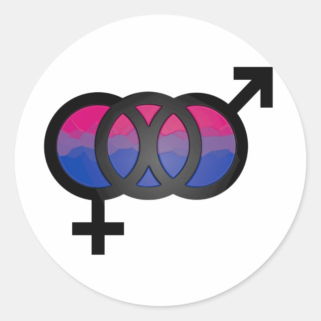 3D Bisexual Symbol Classic Round Sticker (Front)