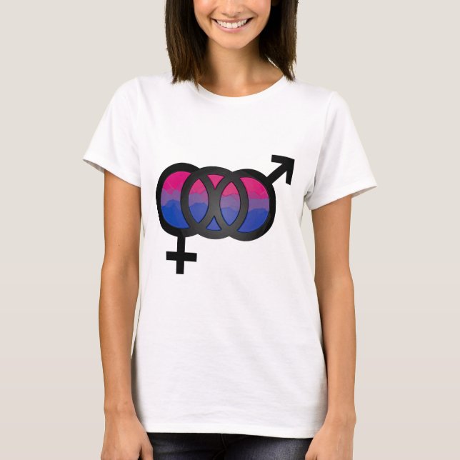 3D Bisexual Symbol T-Shirt (Front)