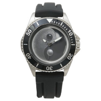 3D Black and Silver Yin Yang Watch