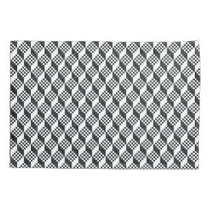 3D black and white cross-stitch cubes pattern Pillowcase