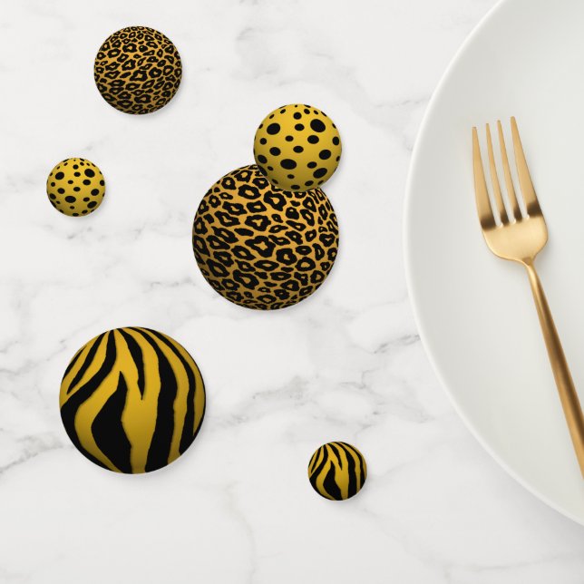3D Black & Gold Balls Confetti (Group)