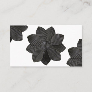 3D Black Matte Flower Business Card