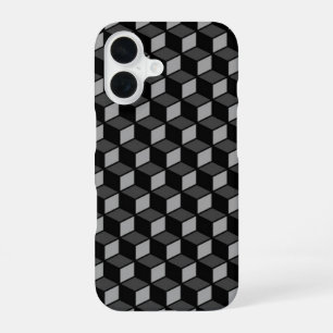 3D Black Optical Illusion iPhone 16 Case
