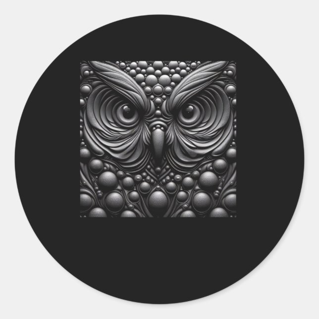 3d Black Owl Sticker  (Front)