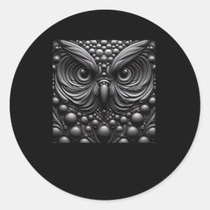 3d Black Owl Sticker 