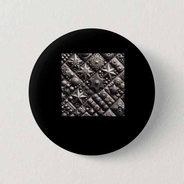 3d Black Pattern Sticker  6 Cm Round Badge (Front)