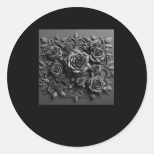 3d Black Roses #13 Sticker
