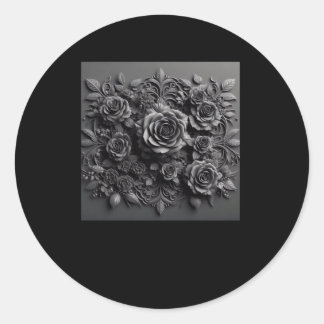 3d Black Roses #13 Sticker 