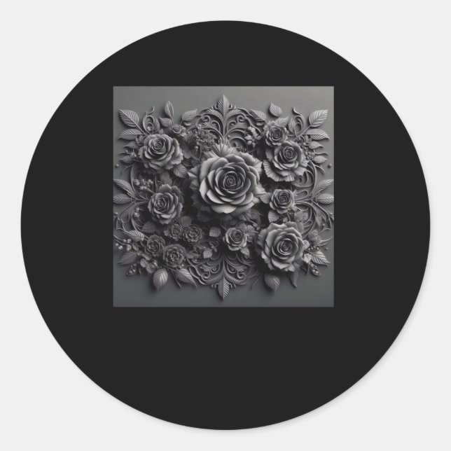 3d Black Roses #13 Sticker  (Front)
