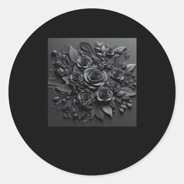 3d Black Roses #21 Sticker  (Front)