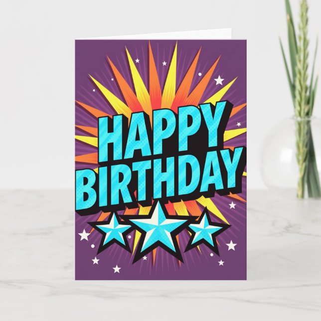 3D Block Birthday Card (Front)