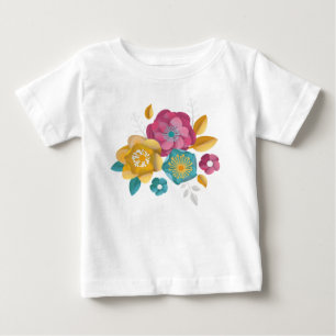 3D Blooming Flower Circle Bouquet Paper Baby T-Shirt