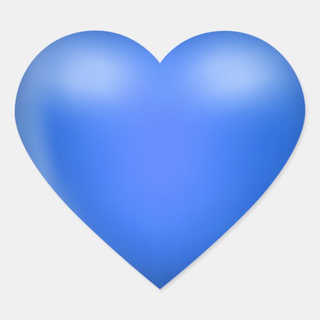 3D Blue Love Heart Sticker (Front)