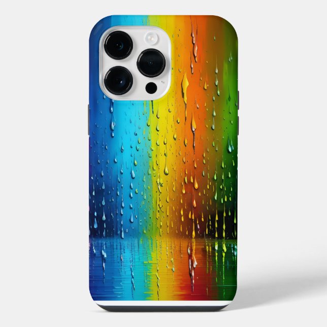 3D Blue Yellow Orange Green Fun Indigo Pattern iPhone Case (Back)