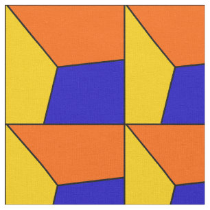 3D Blue Yellow Orange Lattice Look Fabric