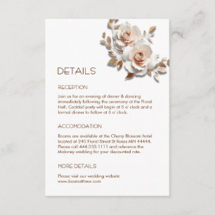 3D Blush Pink White Flowers White Enclosure Card