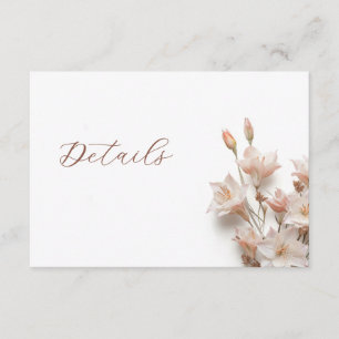 3D Boho Floral Wedding Details Enclosure Card