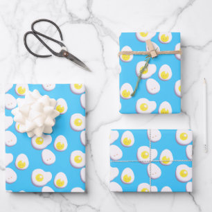 3D Boiled And Fried Eggs Wrapping Paper Sheet