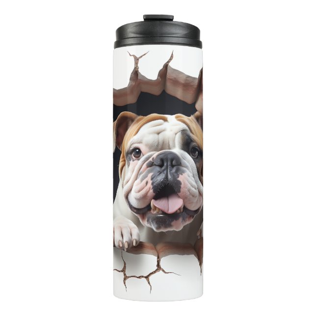 3D Bulldog Cracked Hole Thermal Tumbler (Front)