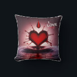 3D Bursting Hearts & Tears Cushion<br><div class="desc">Abstract heart and tear shapes explosively burst outwards in a dynamic 3D composition.</div>