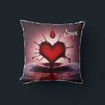 3D Bursting Hearts & Tears Cushion<br><div class="desc">Abstract heart and tear shapes explosively burst outwards in a dynamic 3D composition.</div>