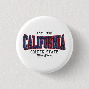 3D California  3 Cm Round Badge