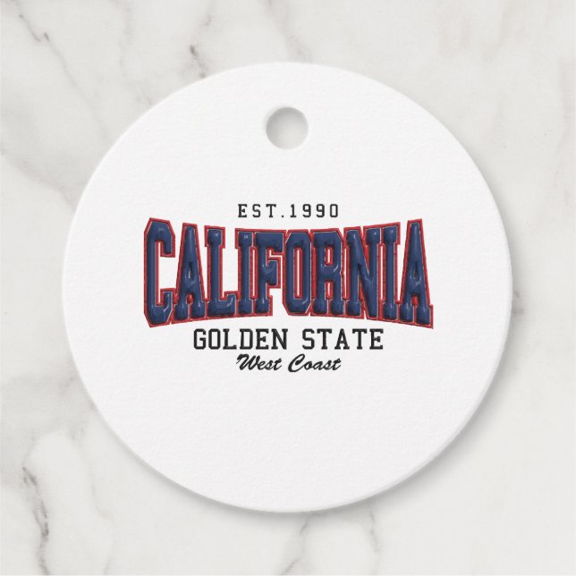 3D California  Favour Tags (Front)