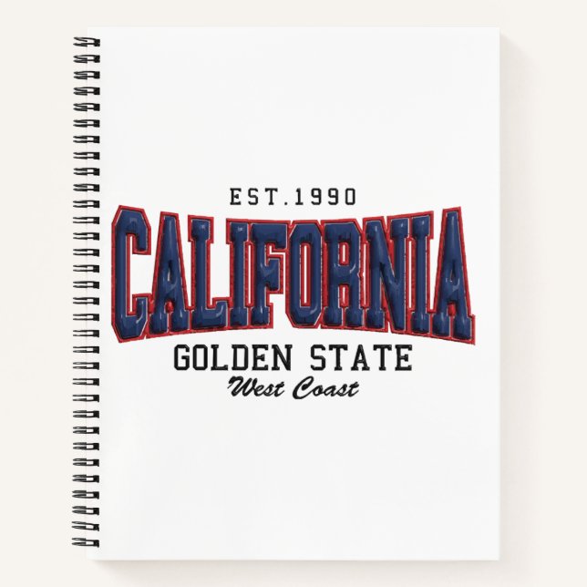 3D California  Notebook (Front)