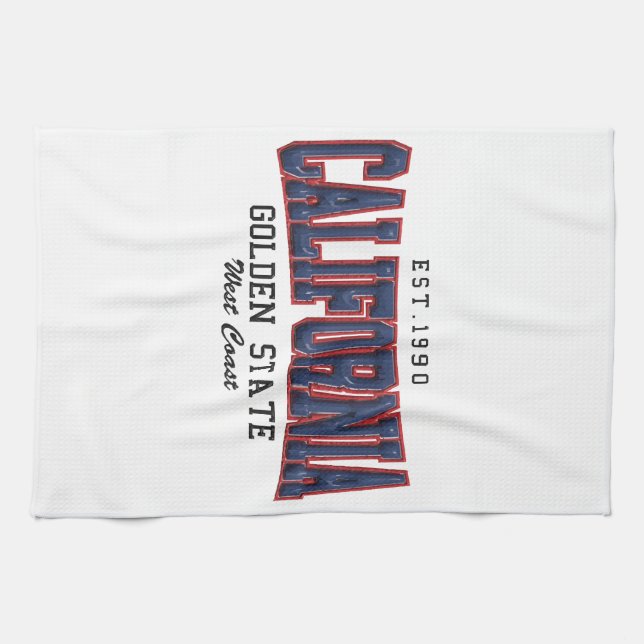 3D California  Tea Towel (Horizontal)