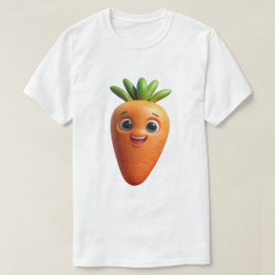 3D Cartoon Carrot Mascot T-Shirt