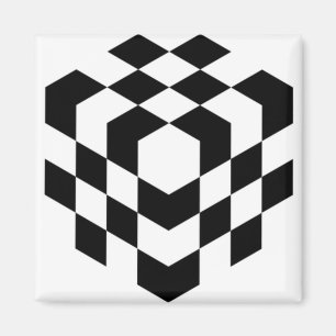 3d chessboard cube magnet