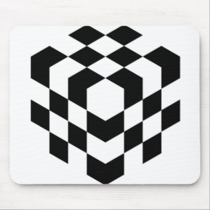 3d chessboard cube mouse pad