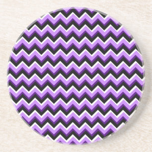 3D Chevron in Purples and Black Coaster