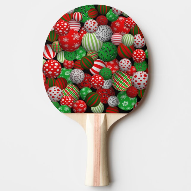3D Christmas Balls Ping Pong Paddle (Front)