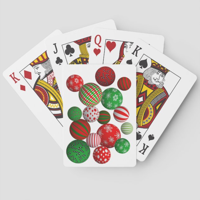 3D Christmas Balls Playing Cards (Back)