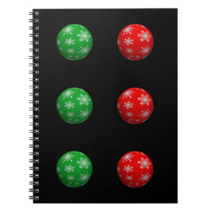 3D Christmas Balls Spiral Notebook
