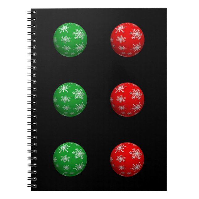 3D Christmas Balls Spiral Notebook (Front)