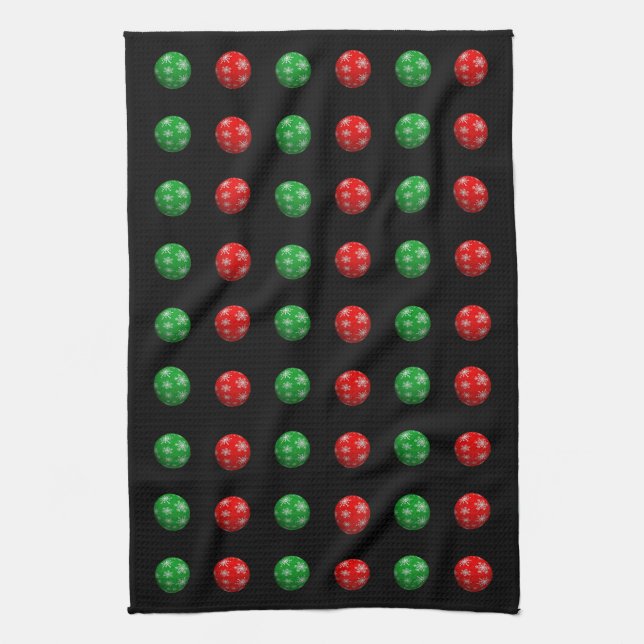 3D Christmas Balls Tea Towel (Vertical)