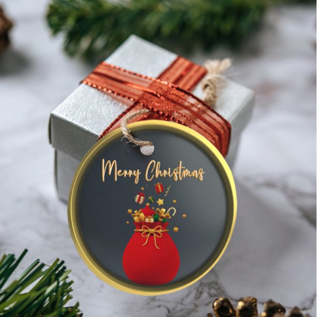 3D Christmas black and red Santa bag  tag (Creator Uploaded)