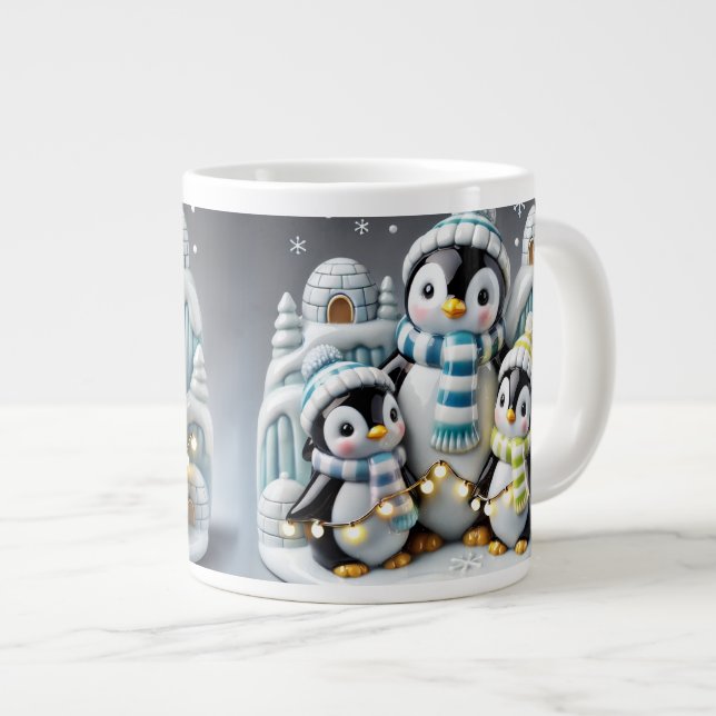 3D Christmas Mug Christmas Penguin (Front Right)
