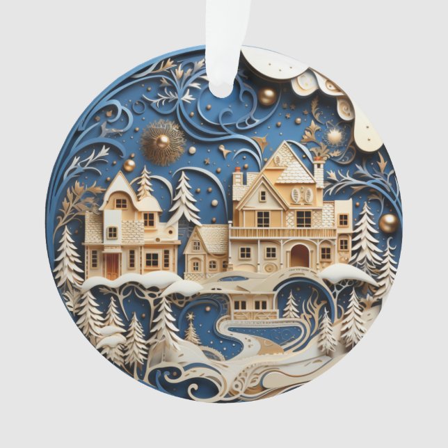 3d Christmas Village Ornament (Front)